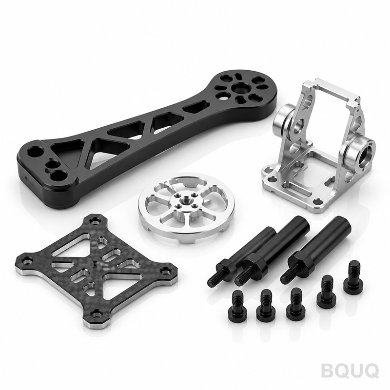 Piezas de Dron de Aluminio Mecanizadas por CNC BQUQ | Tolerancia de 0.005mm, Plazo de Entrega de 5 Días