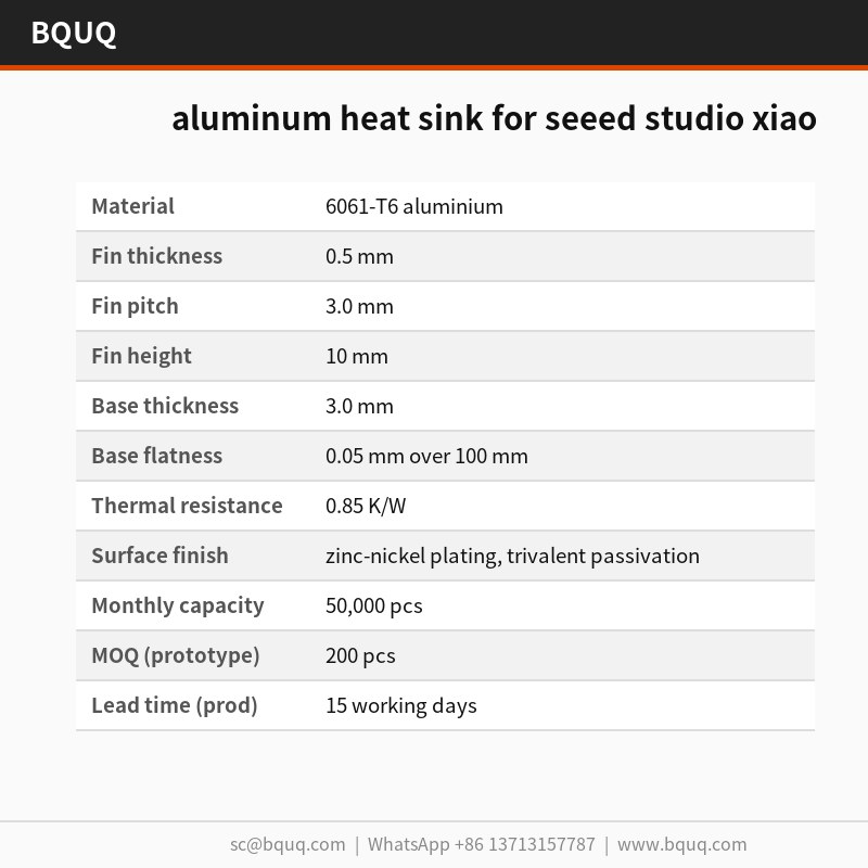 disipador de calor de aluminio para seeed studio xiao