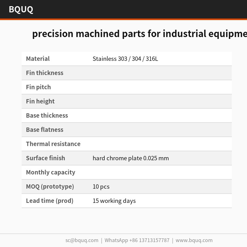 Piezas mecanizadas de precisión para equipos industriales